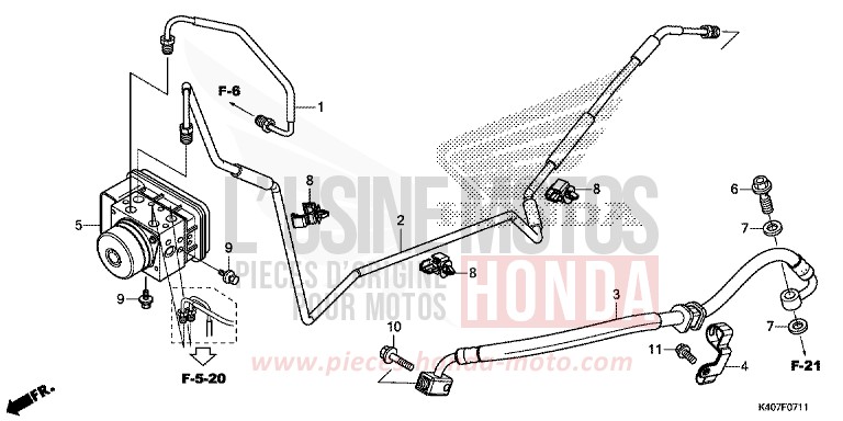 REAR BRAKE HOSE/BRAKE PIPE (ABS) (NSS125ADH/K) for Forza 125 MAT LUSENT SILVER METALLIC (NHC09) from 2019